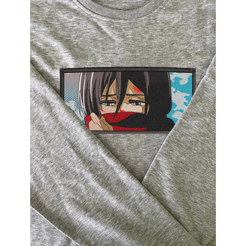 MIKASA WHIT SCARF FRAME ANIME Embroidered Sweat3.jpg