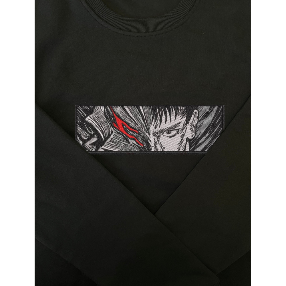 GUTS BLACK AND WHITE FRAME ANIME Embroidered Sweat6.jpg