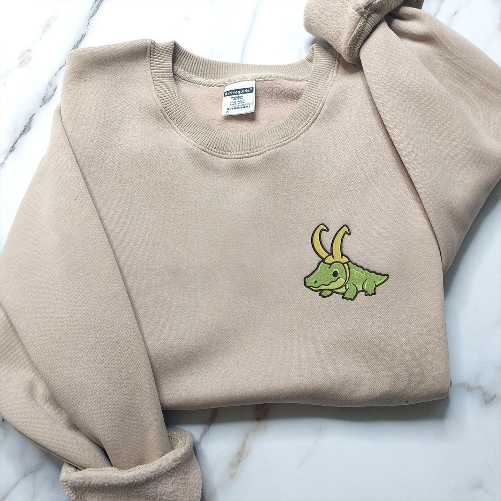 Alligator Loki Embroidered Shirt, Loki Crocodile Cute Shirt, Marvel Shirt, Christmas Gift, Trending Shirt, Autumn Shirt, Xmas Gift ECL070-TN.jpg