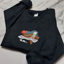 Anime Embroidered Sweatshirt, Embroidered Anime Shirt