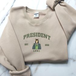 President Loki Embroidered Shirt, Loki Crocodile Cute Shirt
