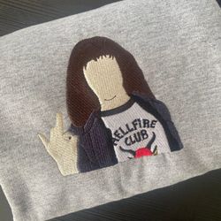 eddie munson embroidered shirt, stranger things embroidery t-shirt, stranger things embroidered sweatshirt, stranger thi