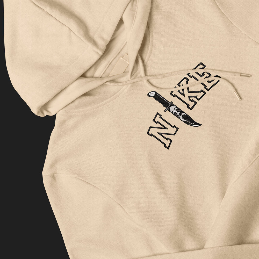 Halloween Scream Horror NIKE Embroidered Sweatshirt, Scream Embroider Sweatshirt, Horror Movie Hoodie Embroidery.jpg