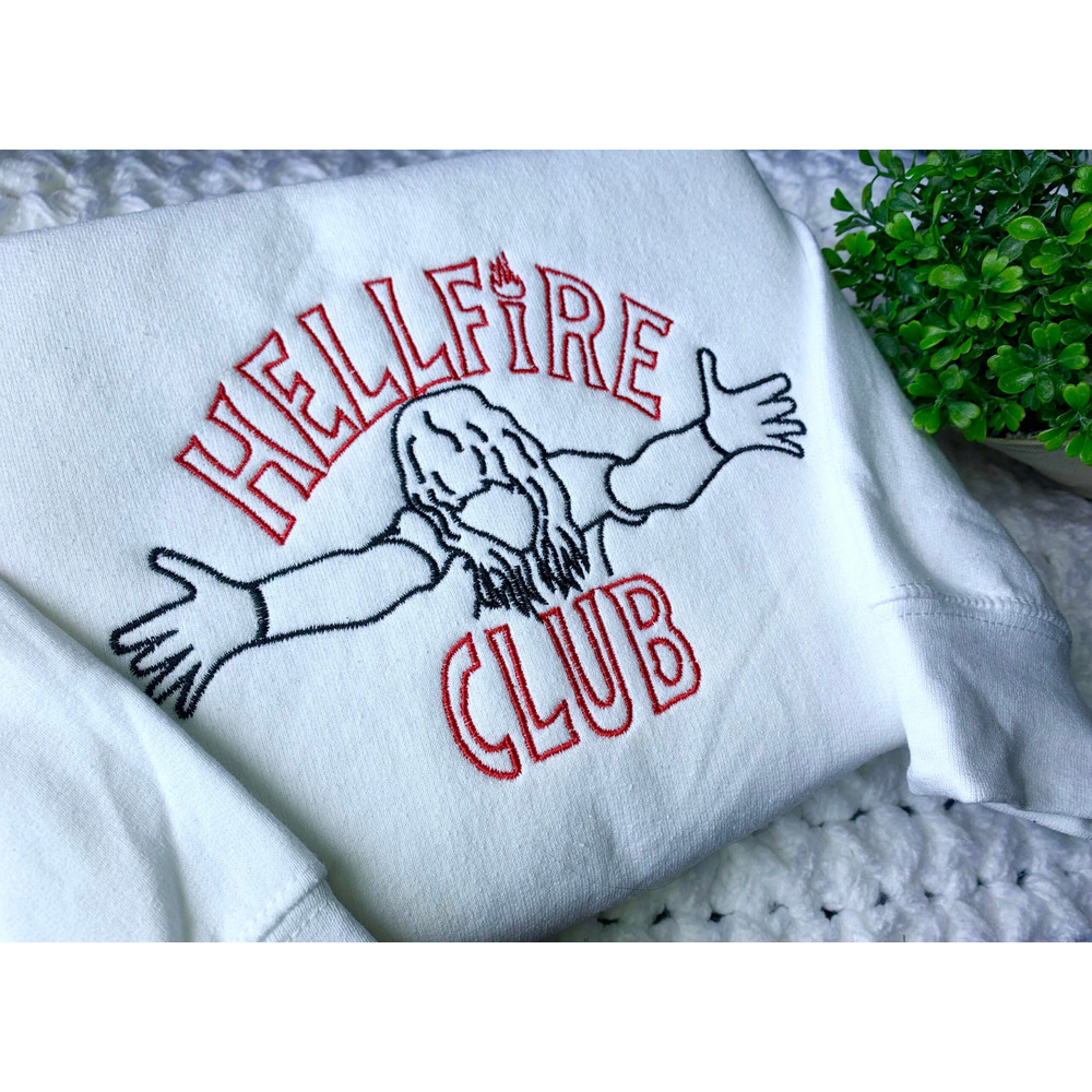 Hellfire Club Eddie Munson Embroidered Shirt, Stranger Things Embroidery T-Shirt, Stranger Things Embroidered Sweatshirt, Stranger Things Embroidered Polo Shirt