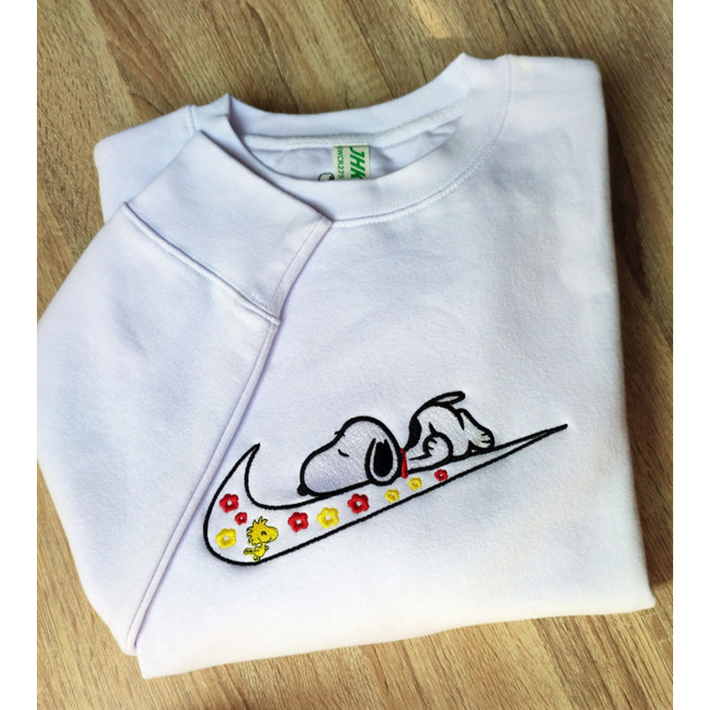 Lazy Snoopy Nike Logo Embroidered Sweatshirt, Peanuts Movie Embroidered T-shirt, Peanuts Movie Embroidery Polo Shirt.jpg