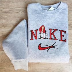 marvel avengers black widow ni-ke logo embroidered sweatshirt, marvel embroidered t-shirt, marvel embroidery polo shirt
