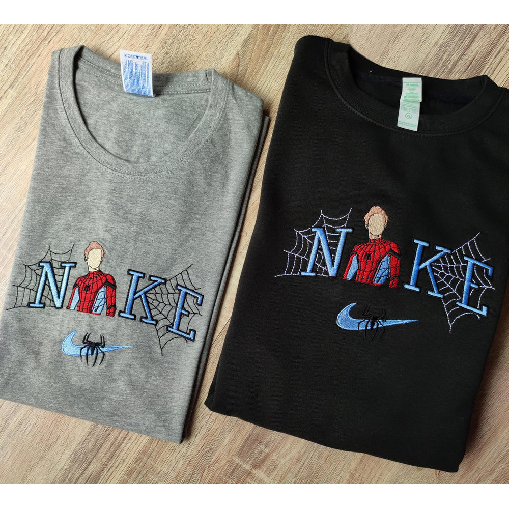 Marvel Avengers Spider-man Nike Logo Embroidered Sweatshirt, Spider-man Embroidered T-shirt, Spider-man Embroidery Polo Shirt.jpg