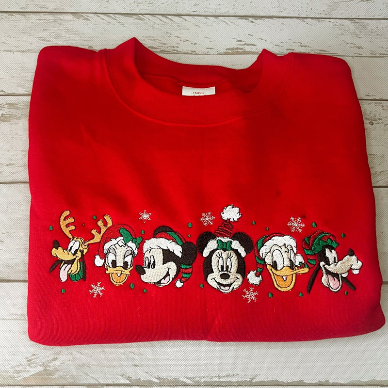 Mickey And Friends Disney Embroidered Sweatshirt Inspired Crewneck Sweatshirt Christmas Xmas.jpg