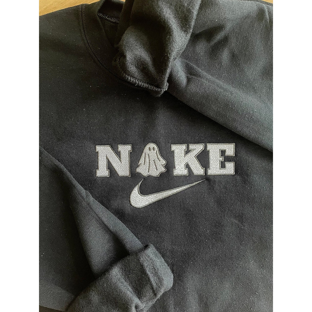 Nike Ghost Halloween Embroidered Sweatshirt Inspired Crewneck Sweatshirt Christmas Xmas.jpg