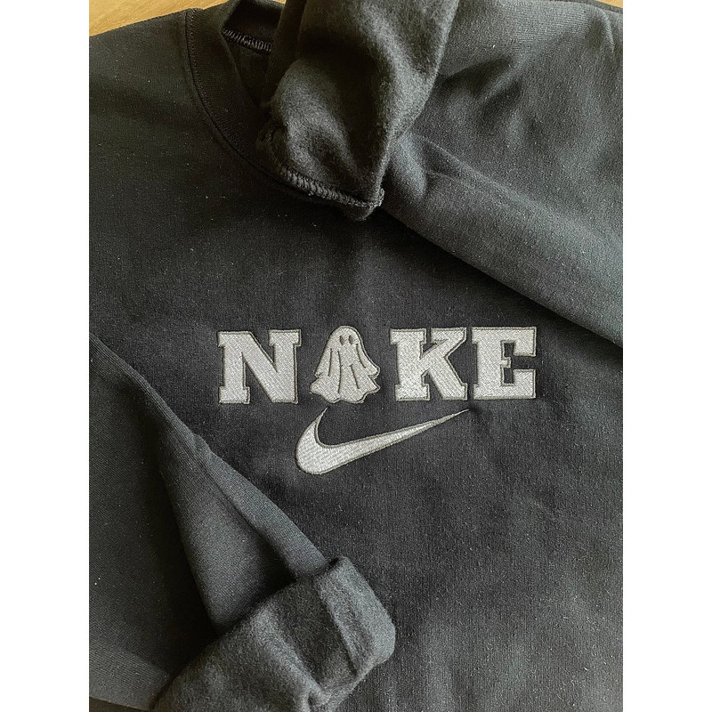 Nike Ghost Halloween Embroidered Sweatshirt Inspired Crewneck Sweatshirt Christmas Xmas.jpg