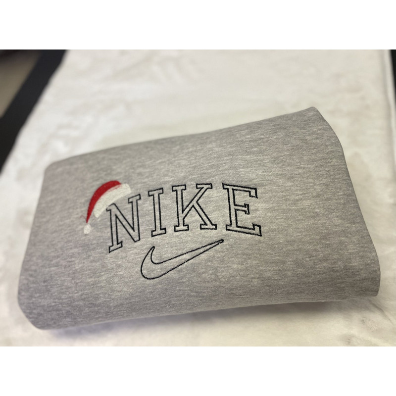 Nike Santa Hat Embroidered Sweatshirt Inspired Crewneck Sweatshirt Christmas Xmas.jpg
