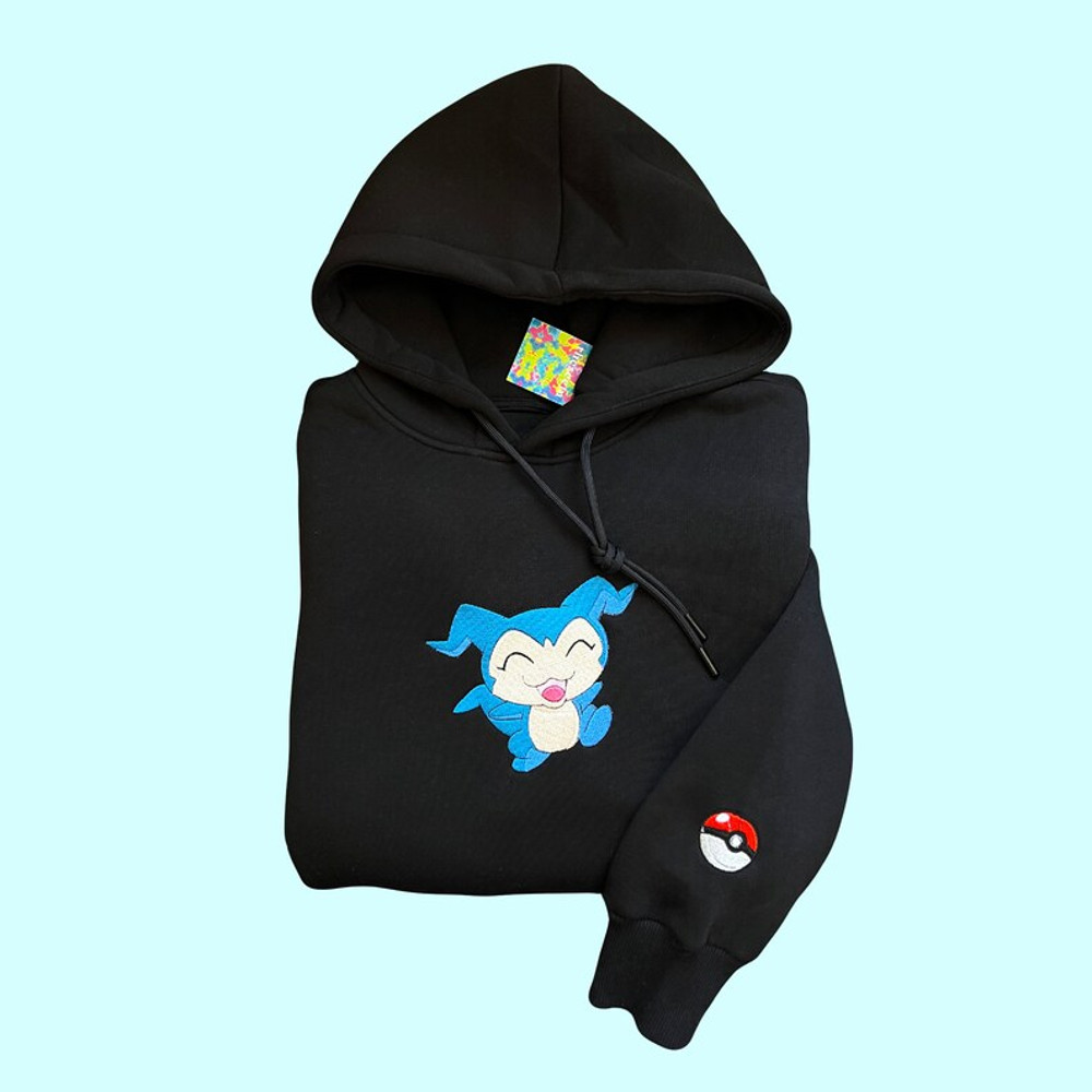 Pokemon Chibimon Embroidered Hoodie Pokemon Embroidered Sweatshirt Pokemon Embroidery Pokemon Hoodies Pokemon Sweatshirt, Manga Tee.jpg