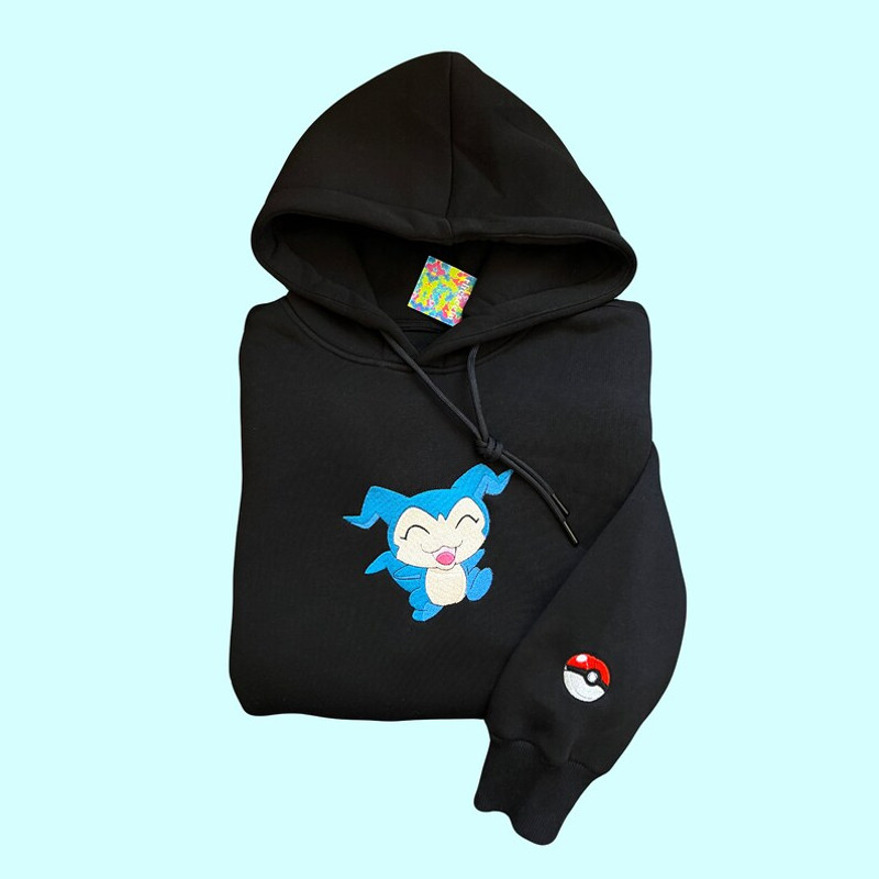 Pokemon Chibimon Embroidered Hoodie Pokemon Embroidered Sweatshirt Pokemon Embroidery Pokemon Hoodies Pokemon Sweatshirt, Manga Tee.jpg