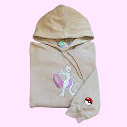 pokemon mewtwo embroidered hoodie pokemon embroidered sweatshirt pokemon embroidery pokemon hoodies pokemon mewtwo sweat
