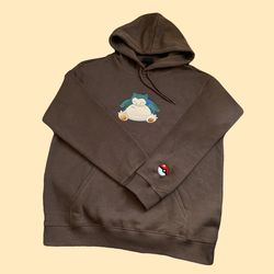 pokemon snorlax embroidered hoodie pokemon snorlax embroidered sweatshirt pokemon embroidery pokemon hoodies pokemon sno