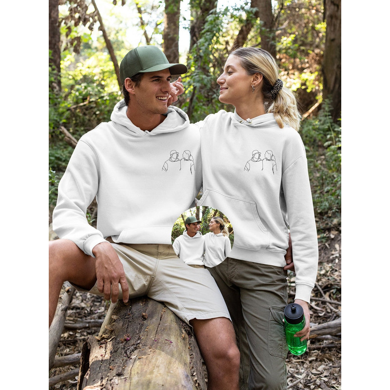 Portrait From Photo Hoodie, Line Art Photo Sweatshirt, Custom Portrait From Photo Sweats, Couple Hoodie, Valentines Day Sweats, Mr And Mrs.jpg