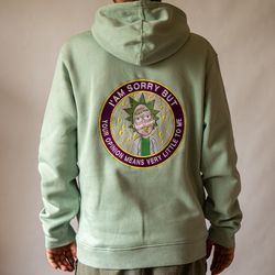 rick sanchez embroidered sweatshirt, rick and morty embroidered t-shirt, rick and morty embroidery polo shirt