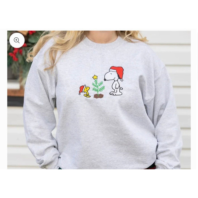 Snoopy Christmas Embroidered Sweatshirt Inspired Crewneck Sweatshirt Christmas Xmas.jpg
