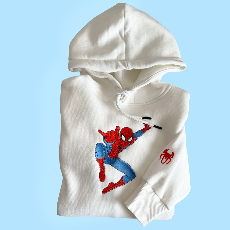 Spiderman Embroidered Hoodie Spiderman Embroidered Sweatshirt Spiderman Embroidery Spiderman Hoodies Peter Parker Sweatshirt 1.jpg