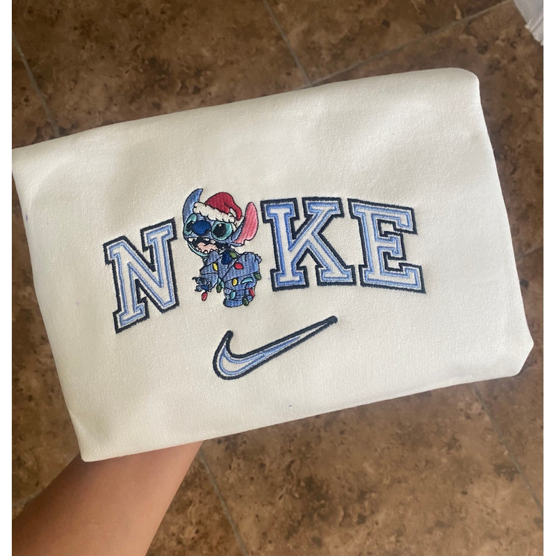 Stitch Christmas NIKE Embroidered Sweatshirt, Stitch Embroidered T-shirt, Stitch Embroidery Polo Shirt.jpg