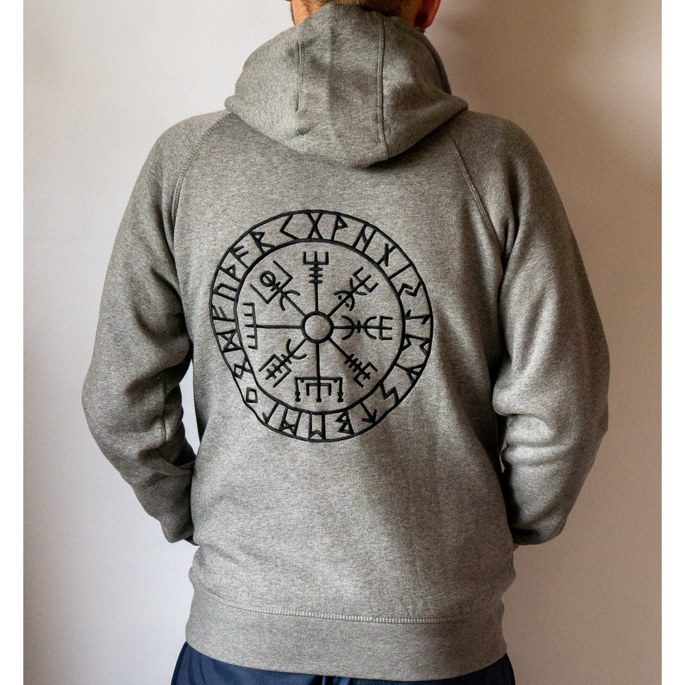 Vegvisir Symbol Embroidered Sweatshirt, Viking Embroidered T-shirt, Viking Embroidery Polo Shirt.jpg