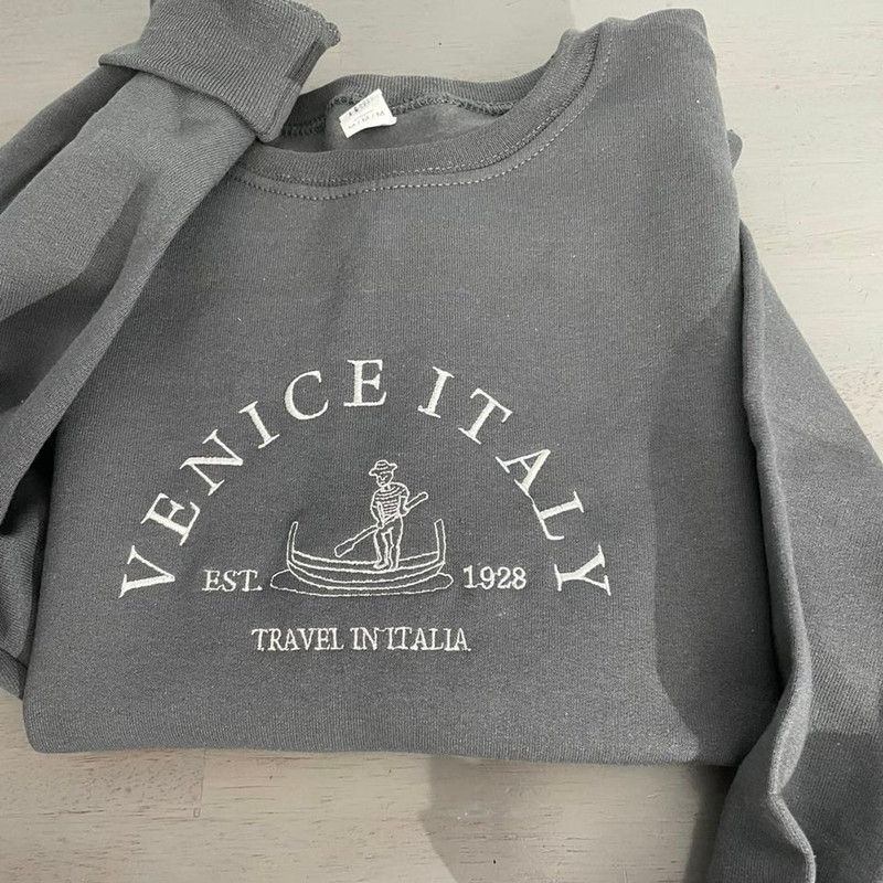 Venice Italy Embroidered Sweatshirt Inspired Crewneck Sweatshirt Christmas Xmas.jpg