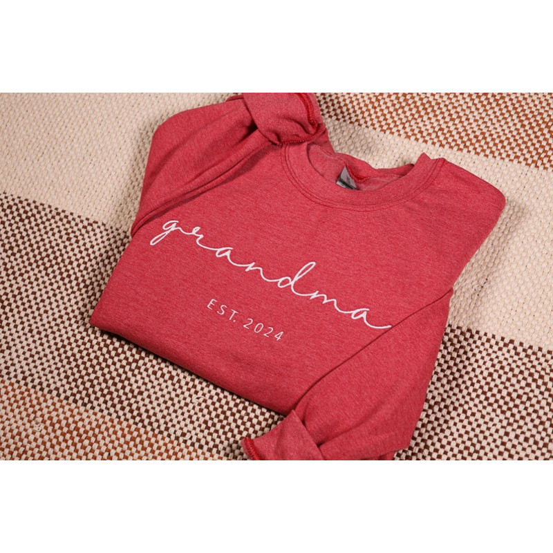 Custom Grandma Embroidered Sweatshirt, Personalized Grandmama Hoodie With Est. Date, Great Grandma Outfit, Granny Clothes, Mom Birthday Gift2.jpg