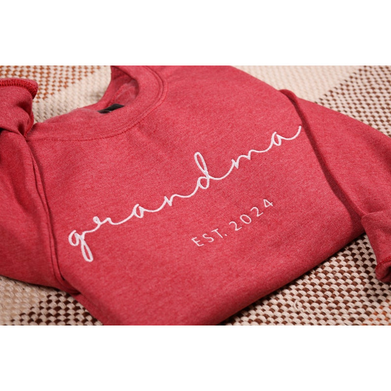 Custom Grandma Embroidered Sweatshirt, Personalized Grandmama Hoodie With Est. Date, Great Grandma Outfit, Granny Clothes, Mom Birthday Gift4.jpg