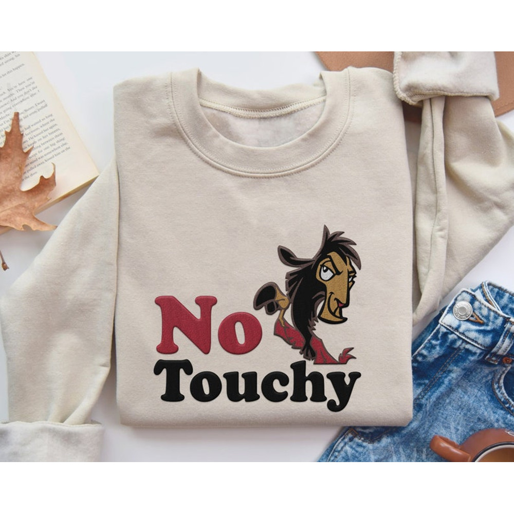 Embroidered Disney Kuzco Llama No Touchy Sweatshirt, Vintage Disney Emperor's New Groove Embroidery Shirt, Disneyland Family Trip1.jpg