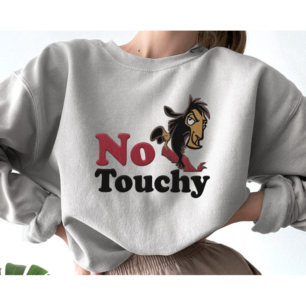 Embroidered Disney Kuzco Llama No Touchy Sweatshirt, Vintage Disney Emperor's New Groove Embroidery Shirt, Disneyland Family Trip2.jpg