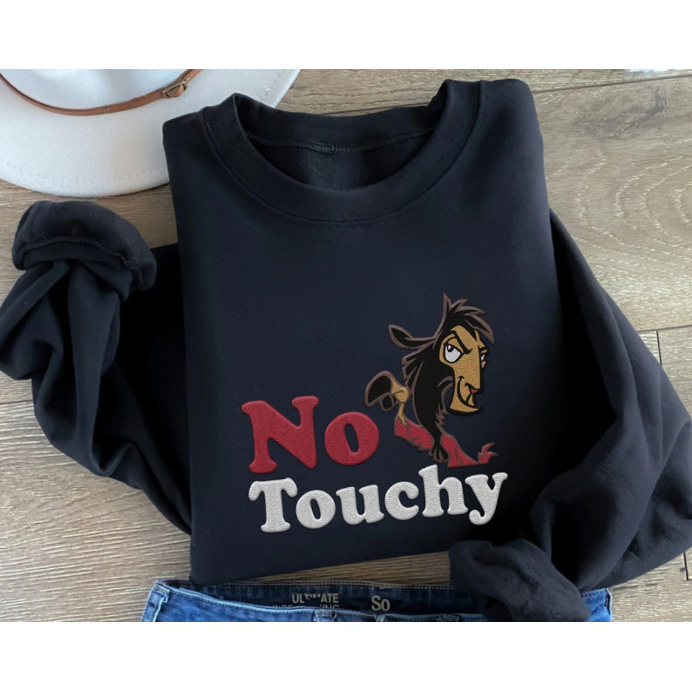 Embroidered Disney Kuzco Llama No Touchy Sweatshirt, Vintage Disney Emperor's New Groove Embroidery Shirt, Disneyland Family Trip3.jpg