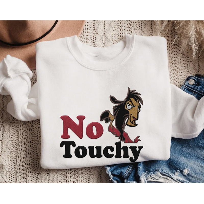 Embroidered Disney Kuzco Llama No Touchy Sweatshirt, Vintage Disney Emperor's New Groove Embroidery Shirt, Disneyland Family Trip4.jpg