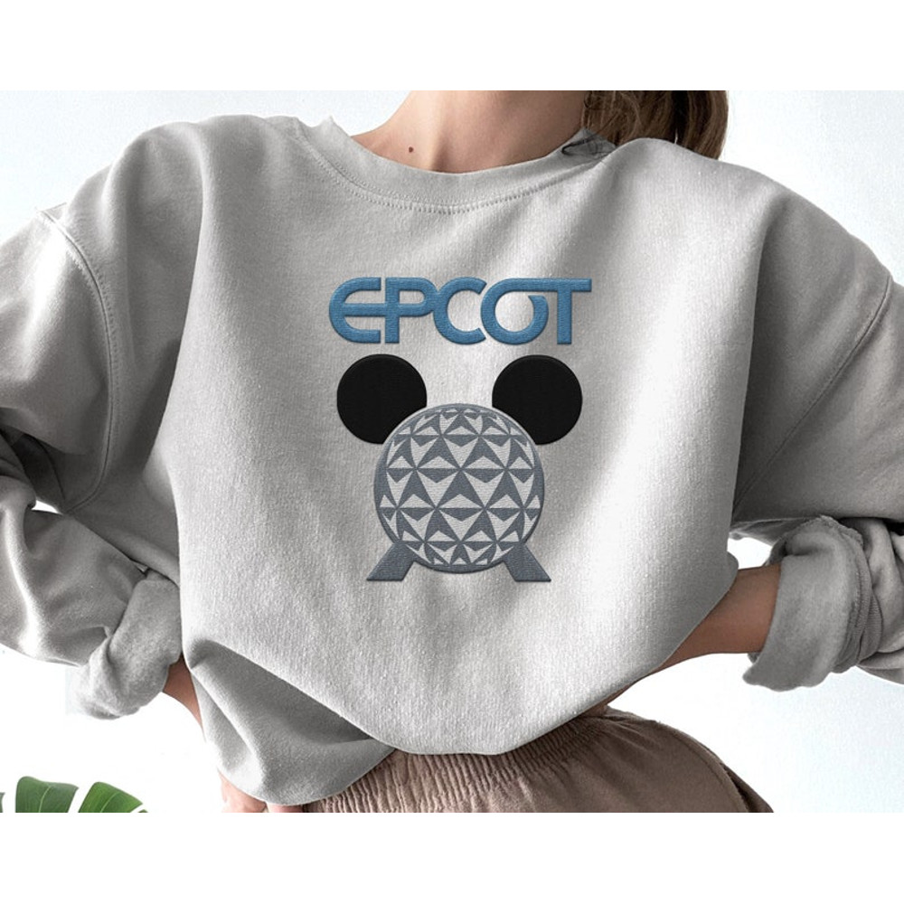Embroidered Mickey Mouse Head World Traveler Sweatshirt, Disney Epcot Shirt, Disneyland Family Vacation, Walt Disney World, Birthday Gift1.jpg