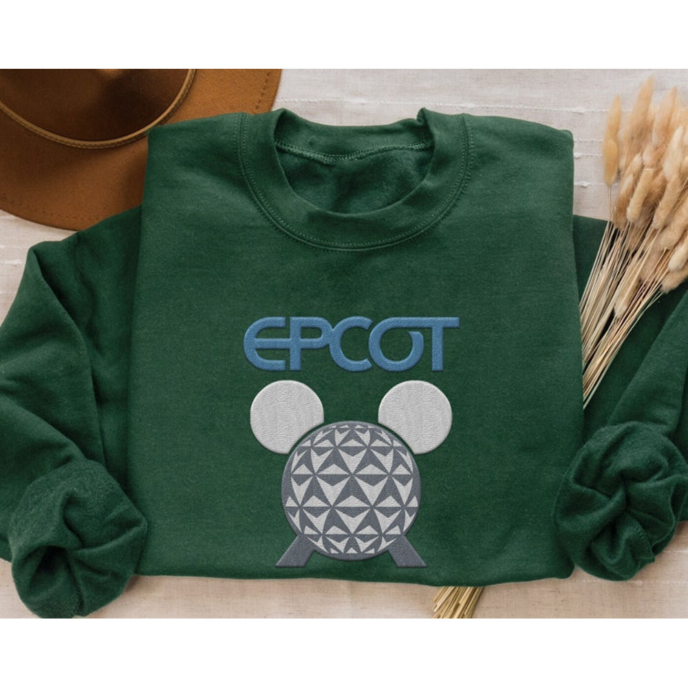 Embroidered Mickey Mouse Head World Traveler Sweatshirt, Disney Epcot Shirt, Disneyland Family Vacation, Walt Disney World, Birthday Gift4.jpg