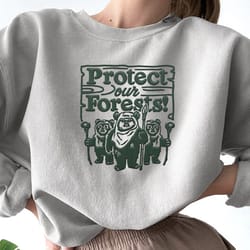 embroidered ewok endor protect our forest sweatshirt, retro star wars embroidery shirt, galaxy's edge trip, hollywood