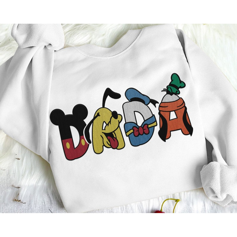Embroidered Custom Name Disney Dad Sweatshirt, Mickey And Friends Shirt, Donald Goofy Pluto, Father's Day Gift, New Dad Embroidery Shirt1.jpg