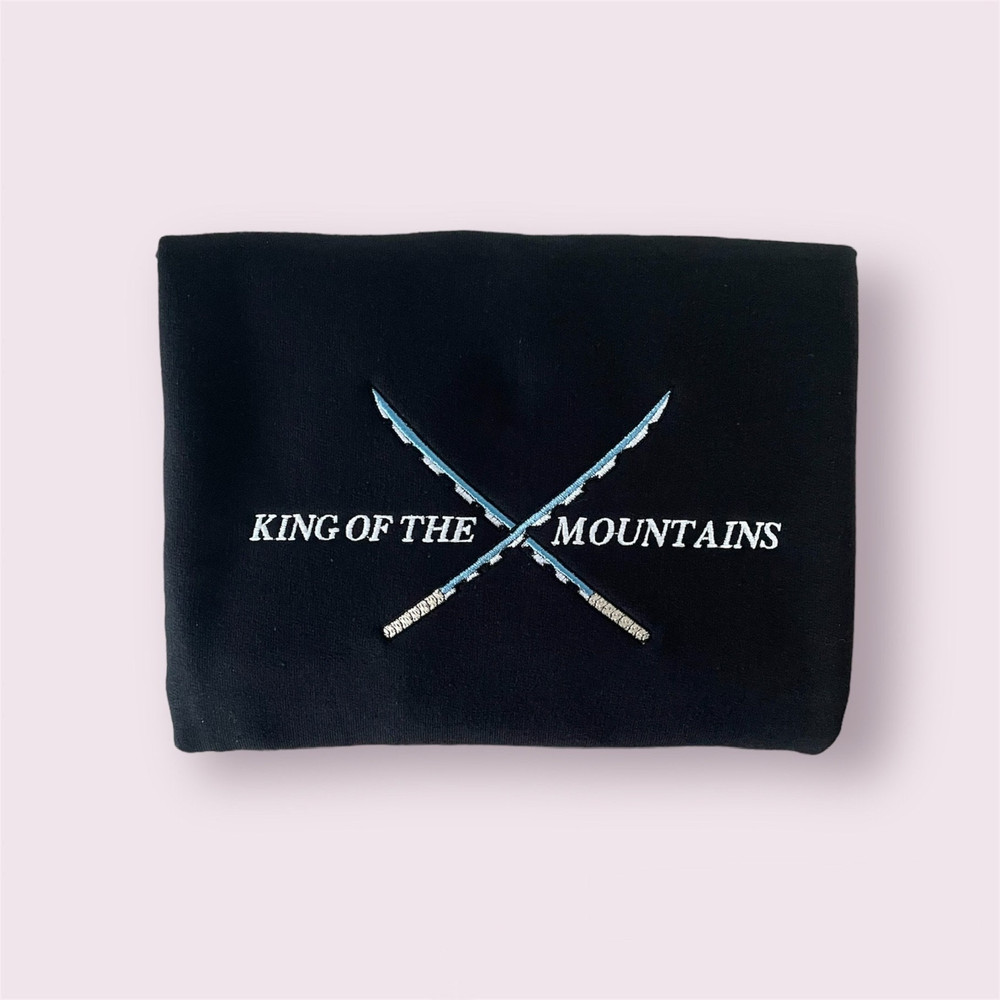 Anime Embroidered Hoodie  Embroidery  Anime SweatShirt  Inosuke Hashibira Sword  King of Mountain Embroidered Apparel  Minimalist Anime.jpg