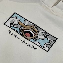 anime embroidered hoodie anime embroidery sweatshirt embroidered apparel minimalist anime monkey d luffy pirates
