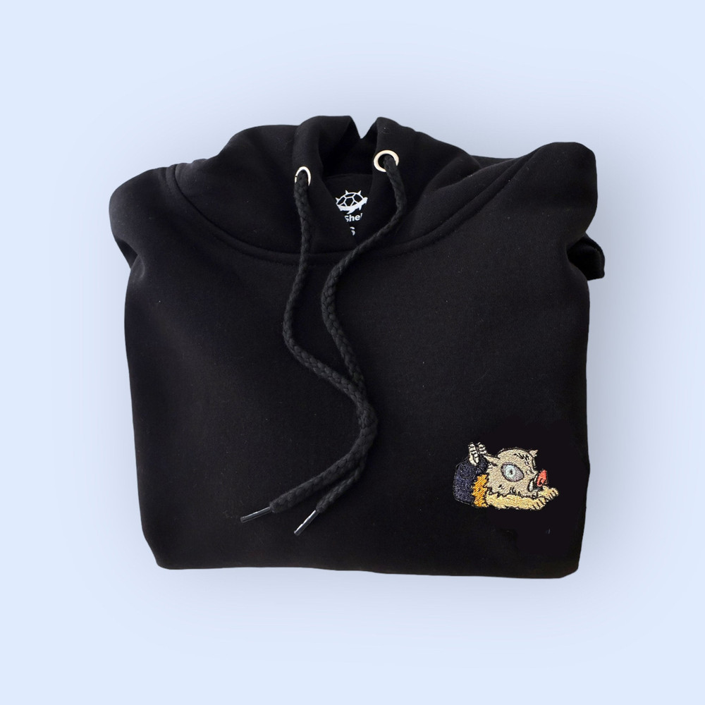 Anime Embroidered Shirt Hoodie - Anime T Shirt - Anime Embroidered Tee - Anime Embroidered Hoodie - Minimalist SweatShirt  Inosuke.jpg