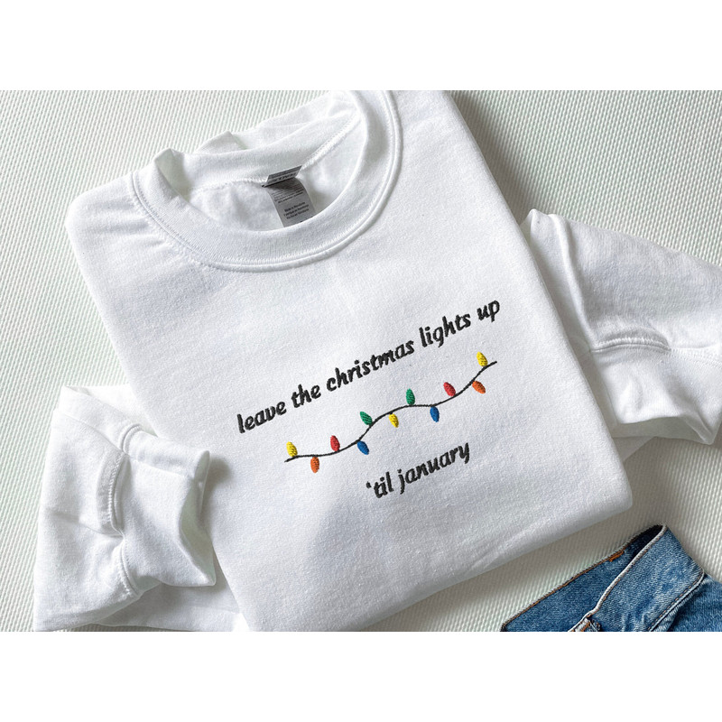 Embroidered Christmas Taylor Sweatshirt, Swiftie Christmas Gift, Taylor Holiday Sweater, Christmas Lights, Christmas Tree Farm, Eras 1989.jpg