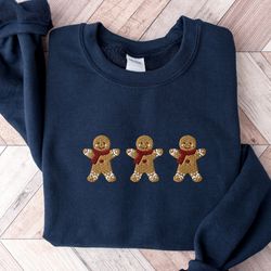 Embroidered Gingerbread Cookies Sweatshirt, Gingerbread Christmas Embroidered Sweatshirt, Christmas Sweatshirt, Funny Ch