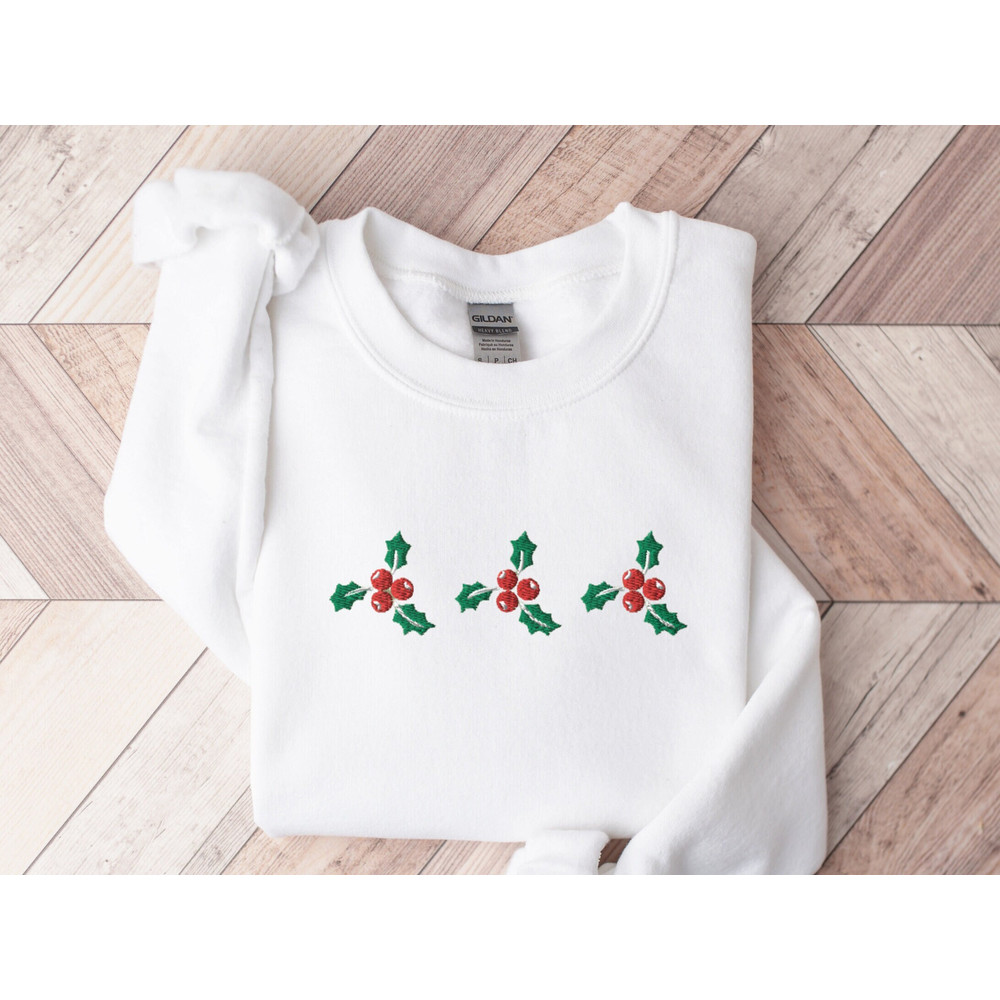 Embroidered Mistletoes Sweatshirt, Tis The Season Sweatshirt, Embroidered Christmas Sweatshirt Christmas Shirt Holiday Shirt Mistletoe Shirt 1.jpg