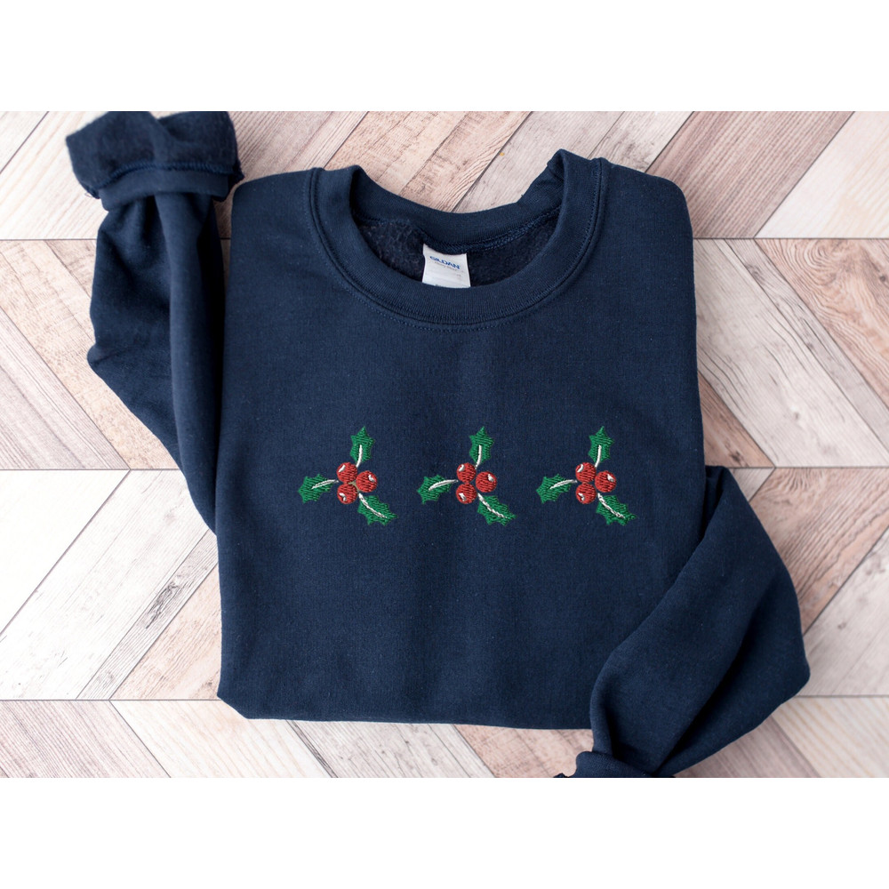 Embroidered Mistletoes Sweatshirt, Tis The Season Sweatshirt, Embroidered Christmas Sweatshirt Christmas Shirt Holiday Shirt Mistletoe Shirt.jpg