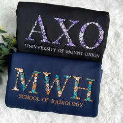 custom embroidered varsity crewneck sweatshirt, embroidery f, 11