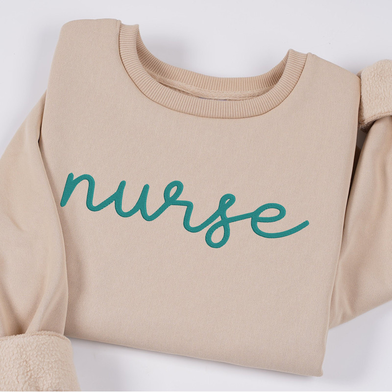 Embroidered Nurse Sweatshirt, Personalized Gift For Nurse Student, Crewneck Fleece Sweatshirt, Nurse Week Gift, Mother's Day.jpg