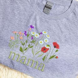 wildflower embroidered sweatshirt custom name, mama flower e, 87