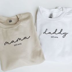 custom embroidered t-shirt, personalized mom dad embroidered, 14