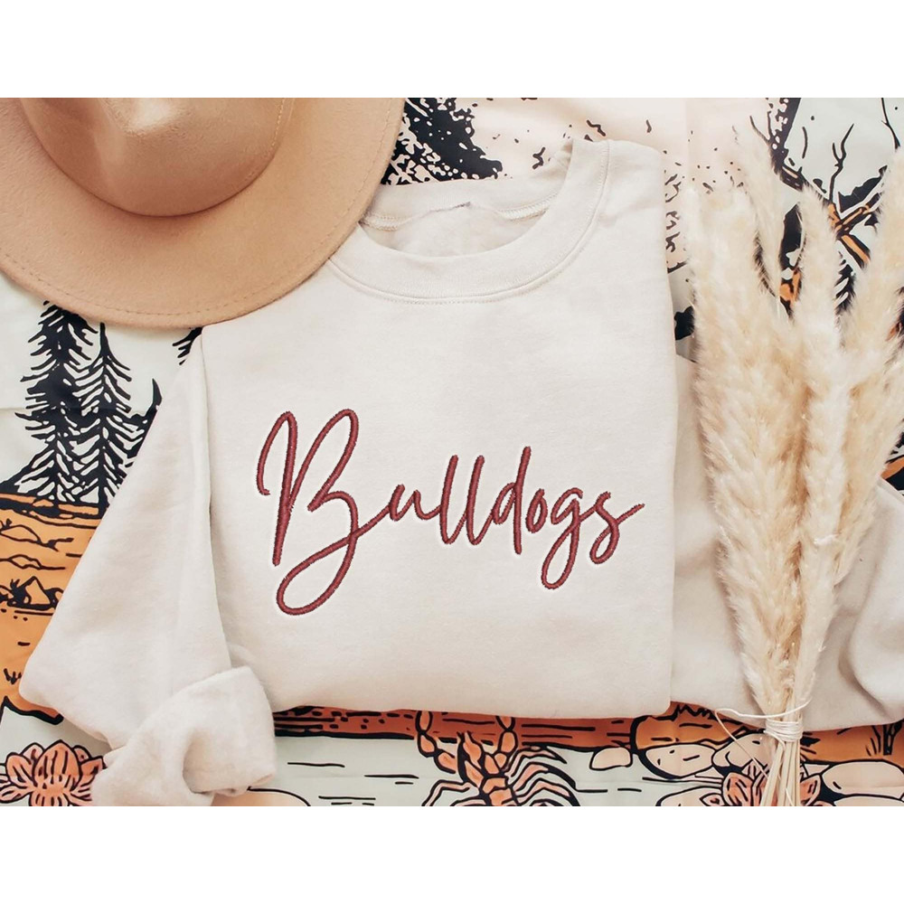 Custom Embroidered Team Name TShirt, Personalized Custom Shirt, Custom School Mascot Sweatshirt, Cursive Font Text Embroidery, Football Team.jpg