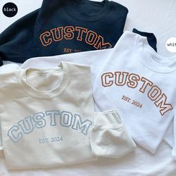 custom embroidered varsity sweatshirt, personalized comfort , 17