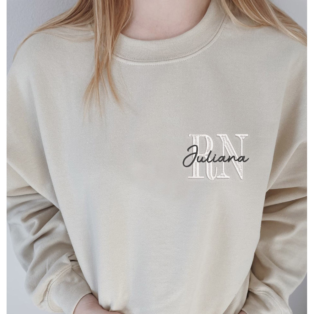 Nurse Sweatshirt, Custom Embroidered Shirt, RN Sweater, Nursing Student, Nurse Gift, Nursing Sweatshirt, Nurse Graduation Gift, NICU Nurse.jpg